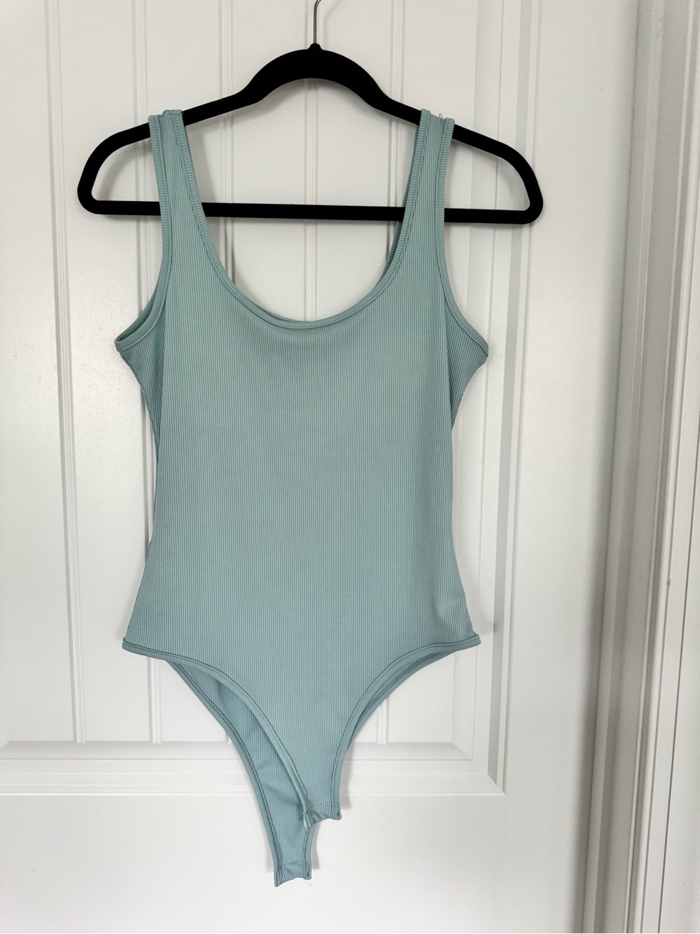 Kids Ribbed One-Piece Swimsuit in Light Aqua